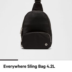 lululemon athletica Black Backpack with Silver Accents